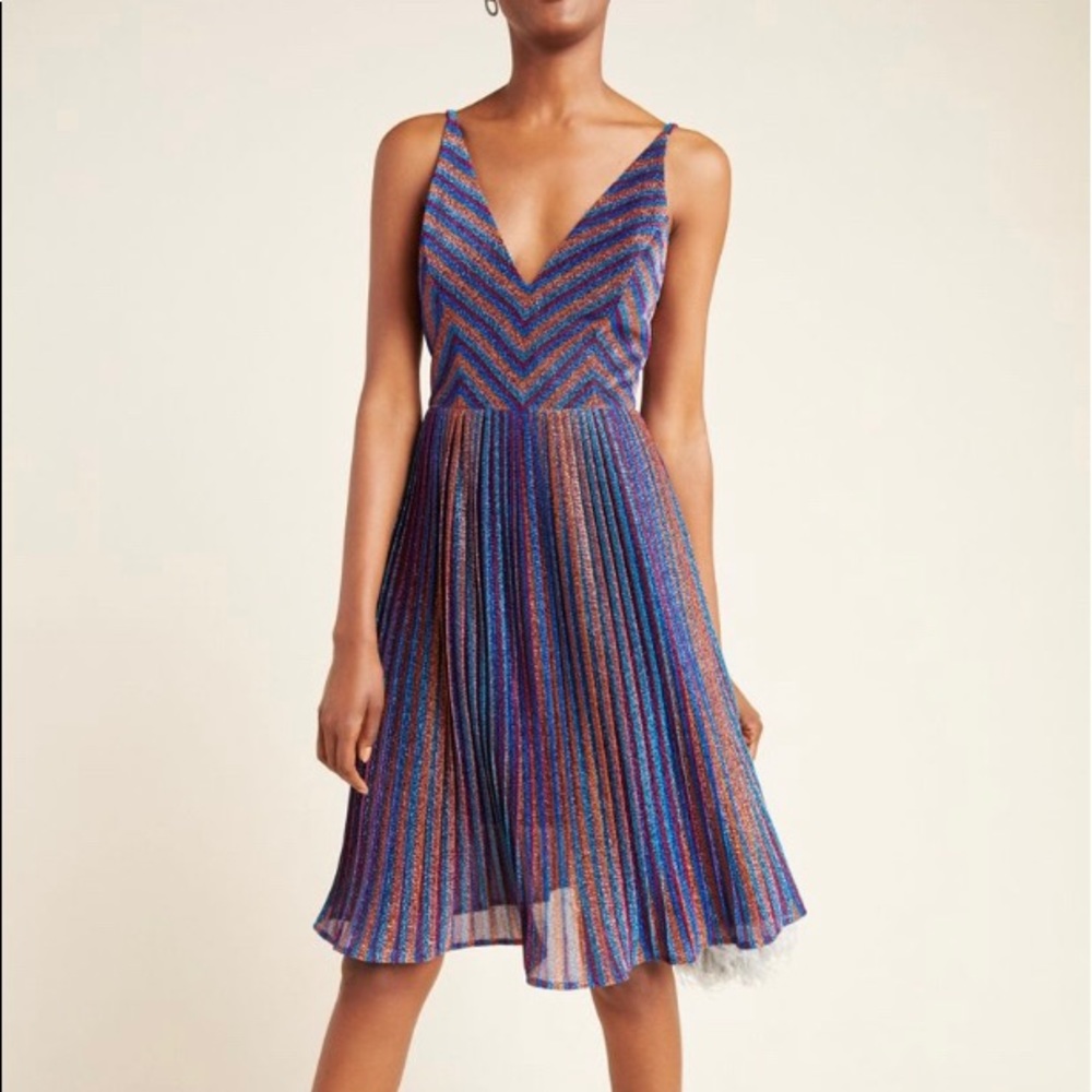 Farrah Metallic Midi Dress (with tags) from Dress The Population (Anthropologie)